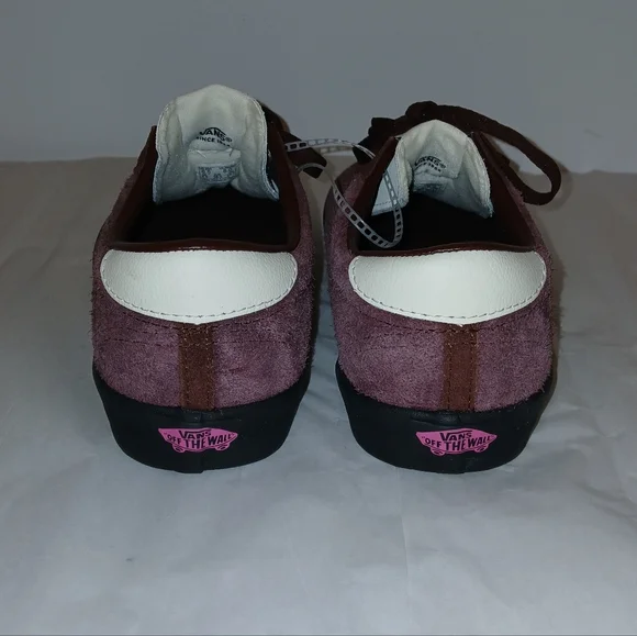 SOLD Vans Sport Low Skate Shoes Suede & Leather, Brown With Pink V-Stripe - Picture 6 of 10